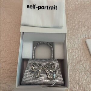 Self-Portrait Silver Crystal Mini Bag